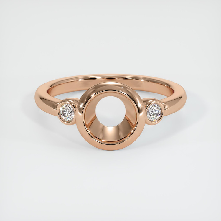 18K Rose Gold Three Stone Ring Setting