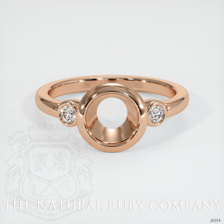 18K Rose Gold Three Stone Ring Setting