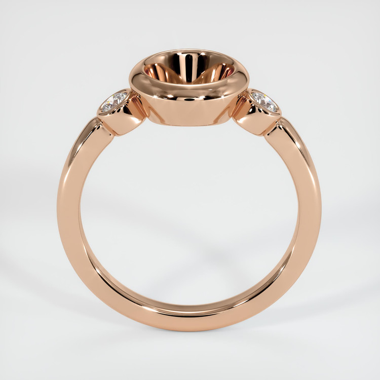 18K Rose Gold Three Stone Ring Setting