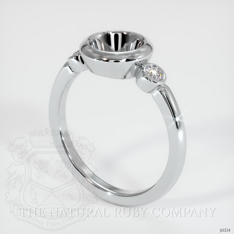 10K White Gold Three Stone Ring Setting