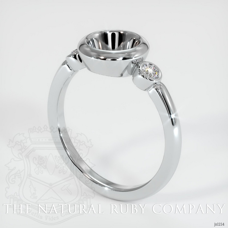 14K White Gold Three Stone Ring Setting