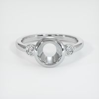 14K White Gold Three Stone Ring Setting Image