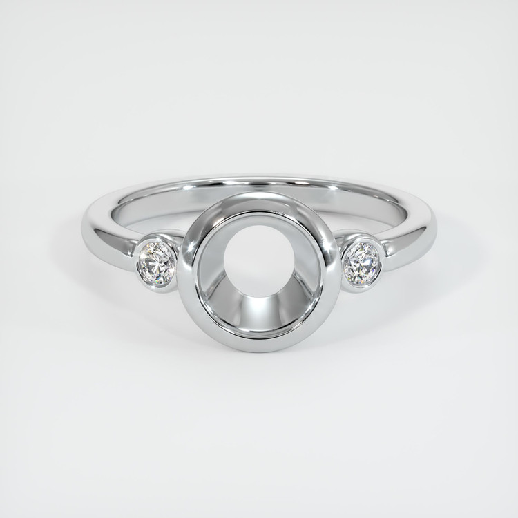 14K White Gold Three Stone Ring Setting