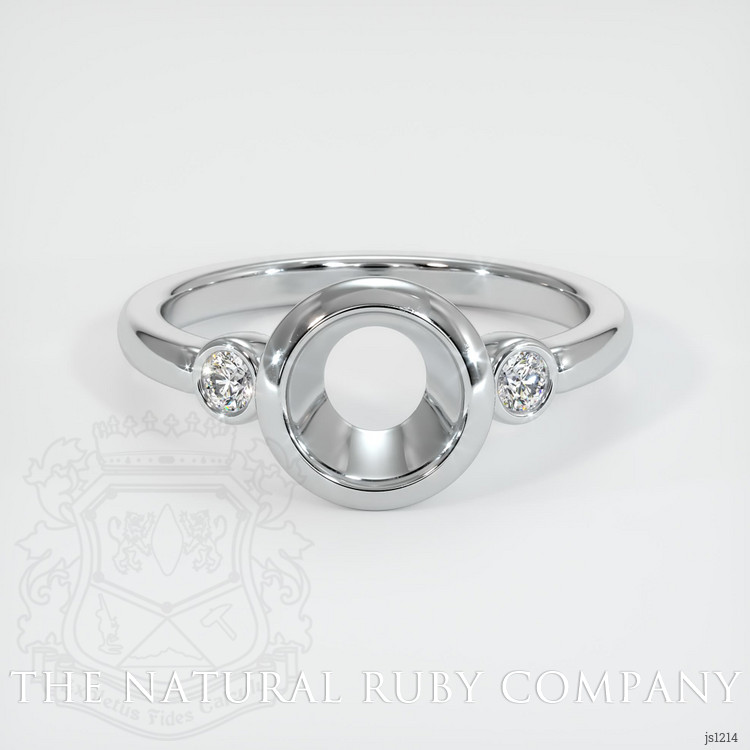 14K White Gold Three Stone Ring Setting