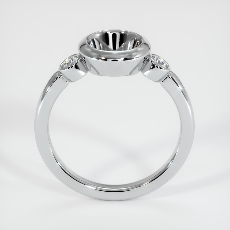 14K White Gold Three Stone Ring Setting