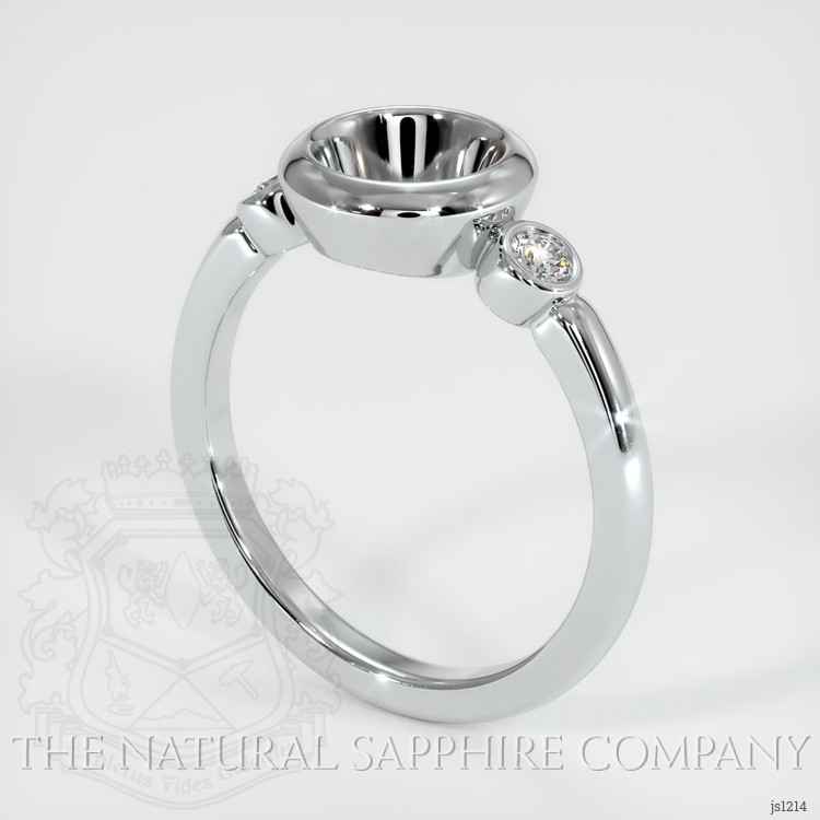 18K White Gold Three Stone Ring Setting
