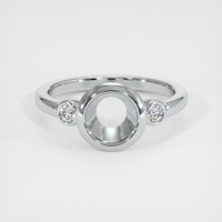 18K White Gold Three Stone Ring Setting Image