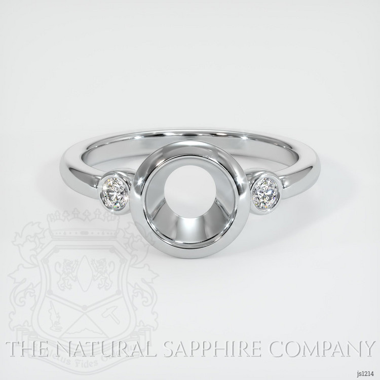 18K White Gold Three Stone Ring Setting