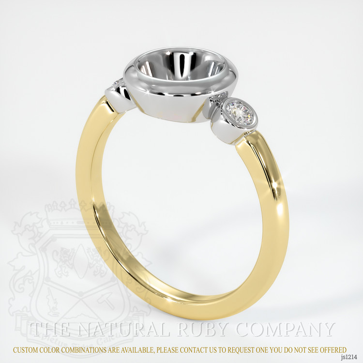 14K White & Yellow Three Stone Ring Setting