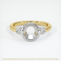 14K White & Yellow Three Stone Ring Setting Image