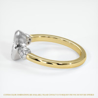 14K White & Yellow Three Stone Ring Setting Image