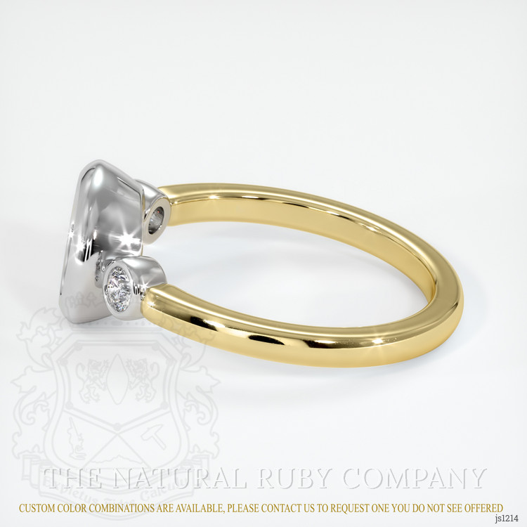 14K White & Yellow Three Stone Ring Setting