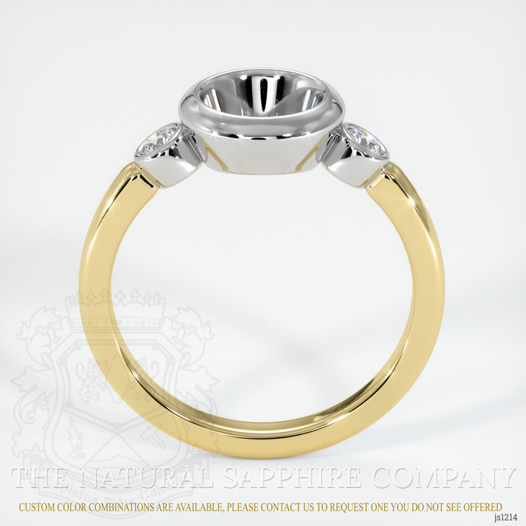 14K White & Yellow Three Stone Ring Setting