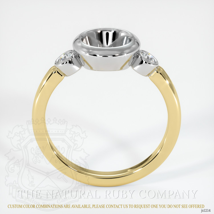 14K White & Yellow Three Stone Ring Setting