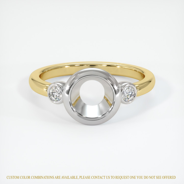 18K White & Yellow Three Stone Ring Setting