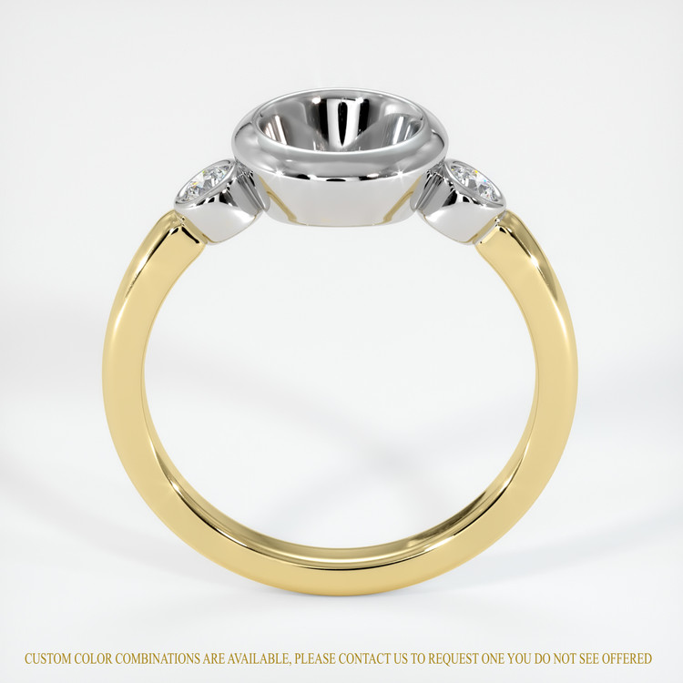 18K White & Yellow Three Stone Ring Setting