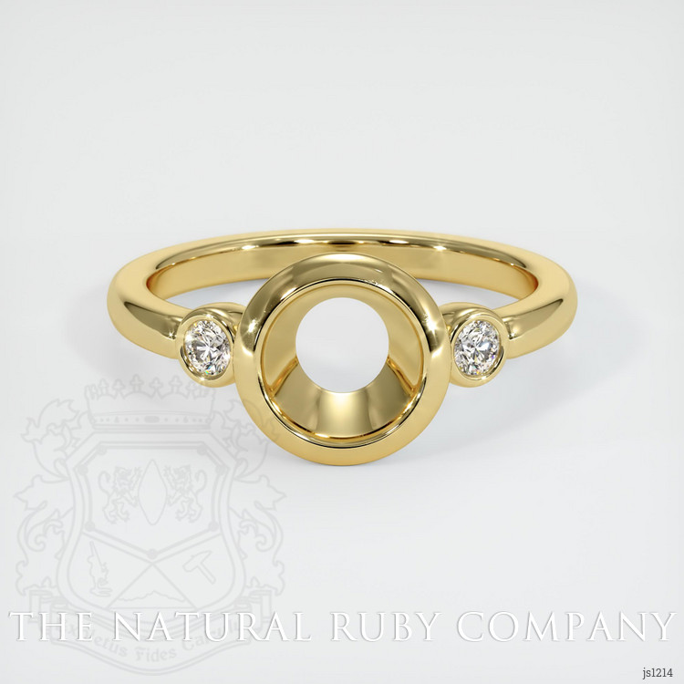 18K Yellow Gold Three Stone Ring Setting