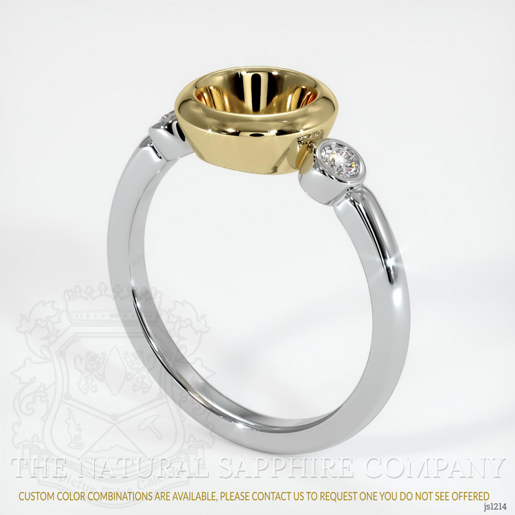 14K Yellow & White Three Stone Ring Setting