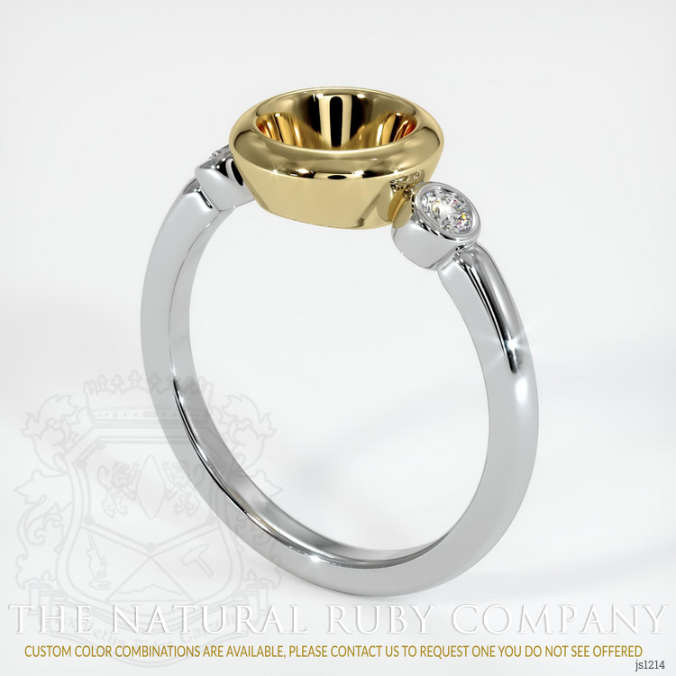 14K Yellow & White Three Stone Ring Setting
