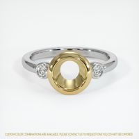 14K Yellow & White Three Stone Ring Setting Image