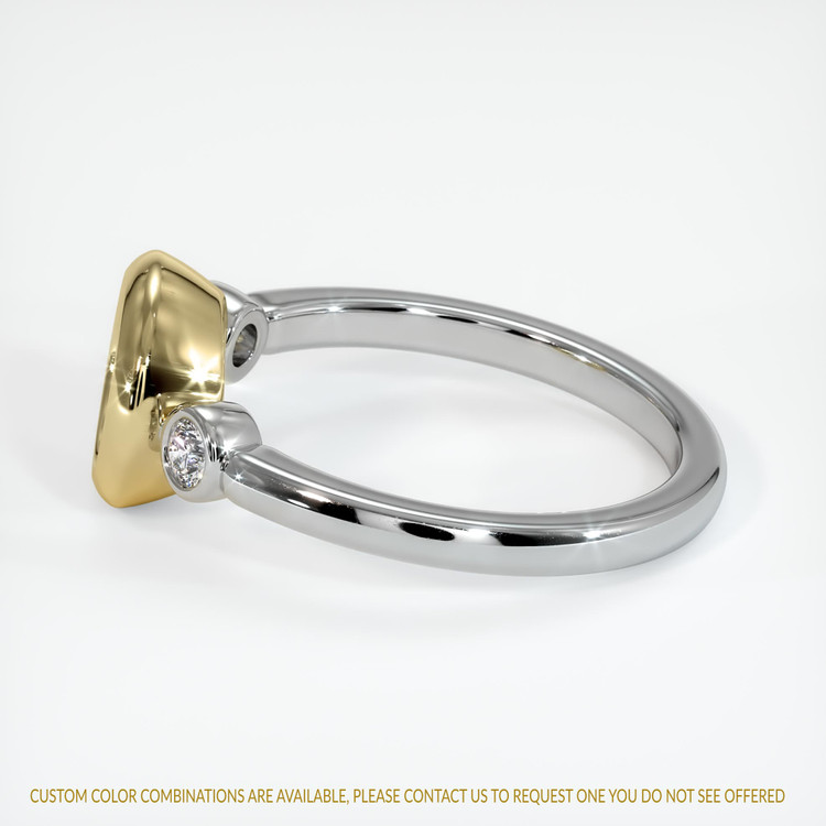 14K Yellow & White Three Stone Ring Setting