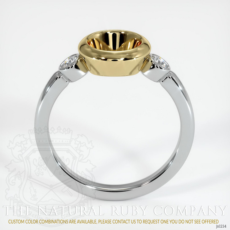 14K Yellow & White Three Stone Ring Setting