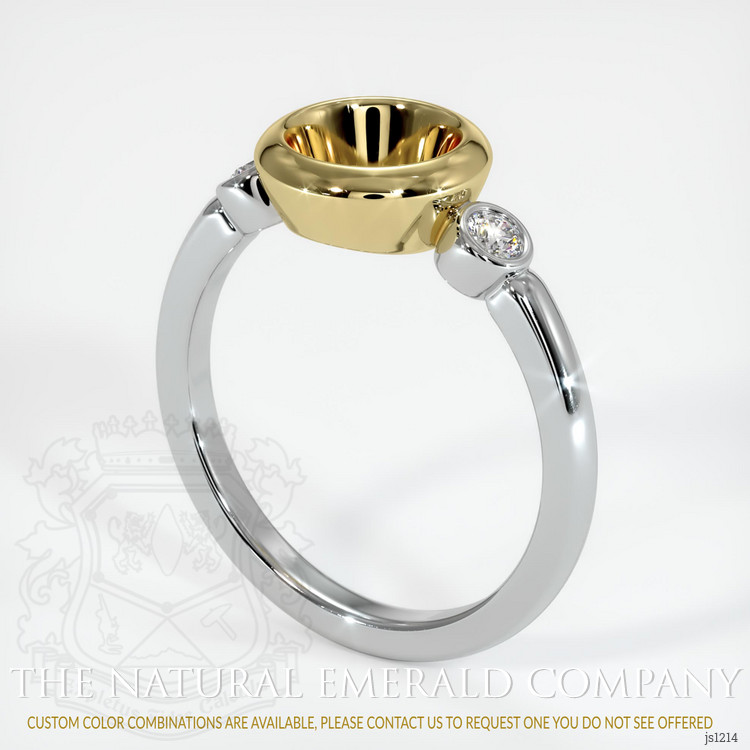 18K Yellow & White Three Stone Ring Setting