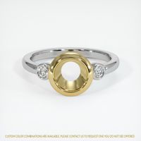 18K Yellow & White Three Stone Ring Setting Image