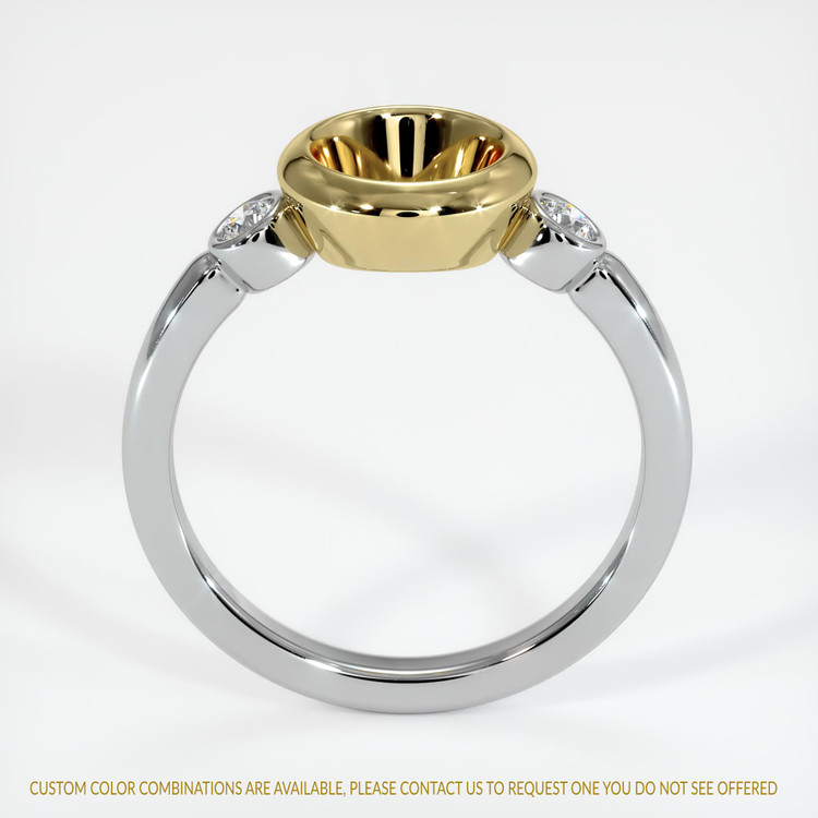 18K Yellow & White Three Stone Ring Setting