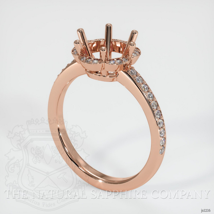 14K Rose Gold Pave Ring Setting