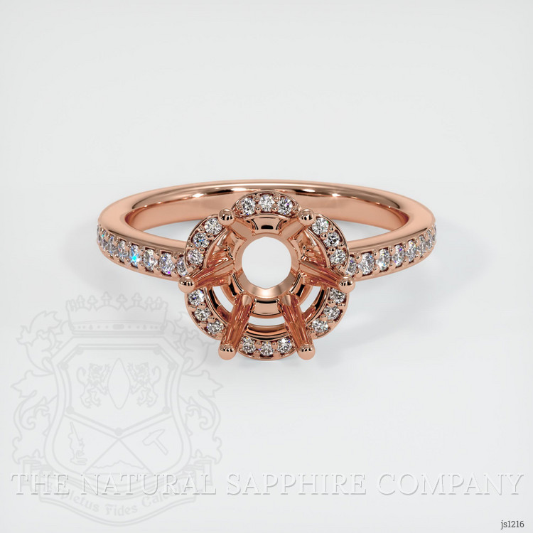 14K Rose Gold Pave Ring Setting