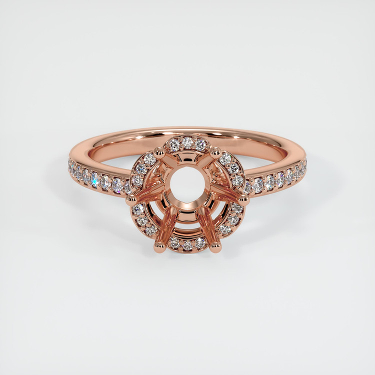 14K Rose Gold Pave Ring Setting
