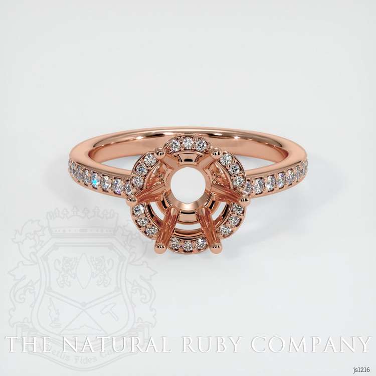 14K Rose Gold Pave Ring Setting