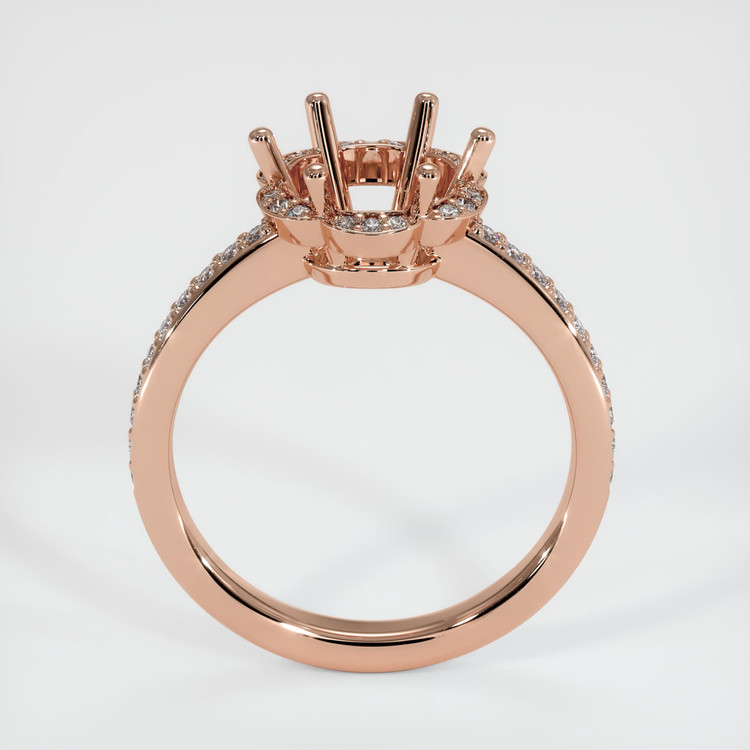 14K Rose Gold Pave Ring Setting