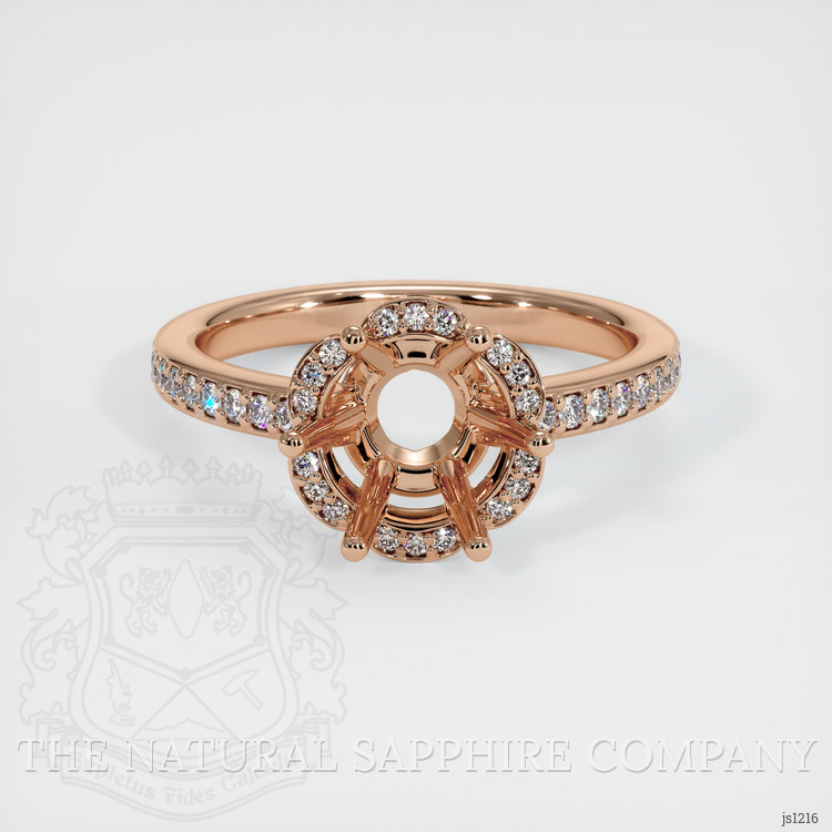 18K Rose Gold Pave Ring Setting