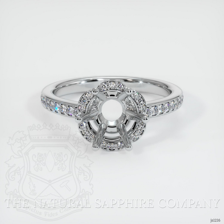14K White Gold Pave Ring Setting