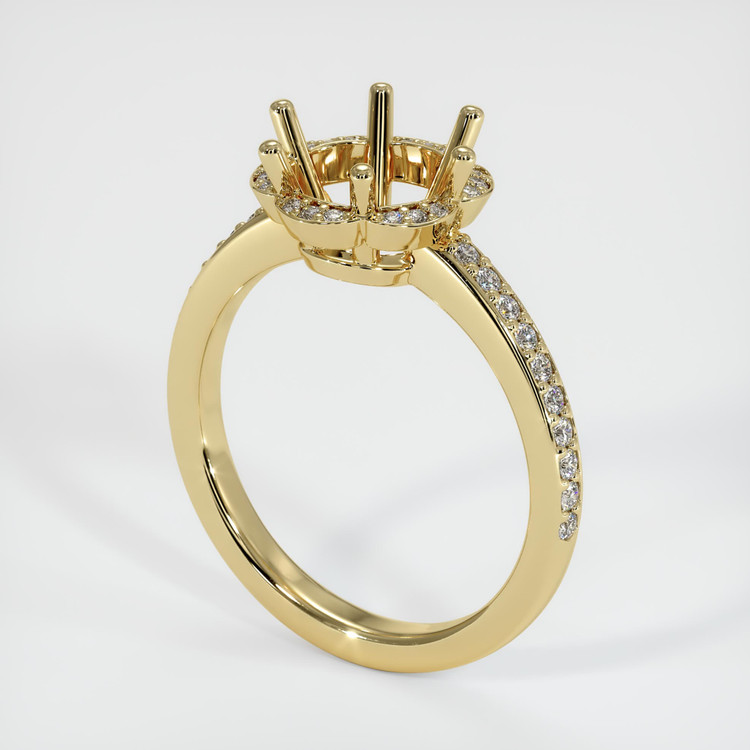 14K Yellow Gold Pave Ring Setting