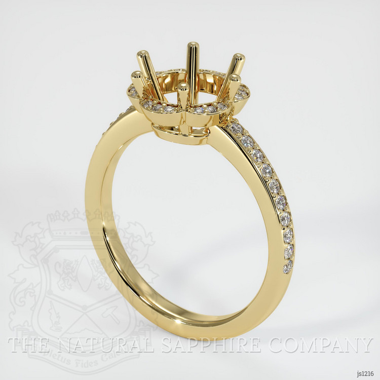 14K Yellow Gold Pave Ring Setting