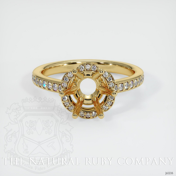 14K Yellow Gold Pave Ring Setting