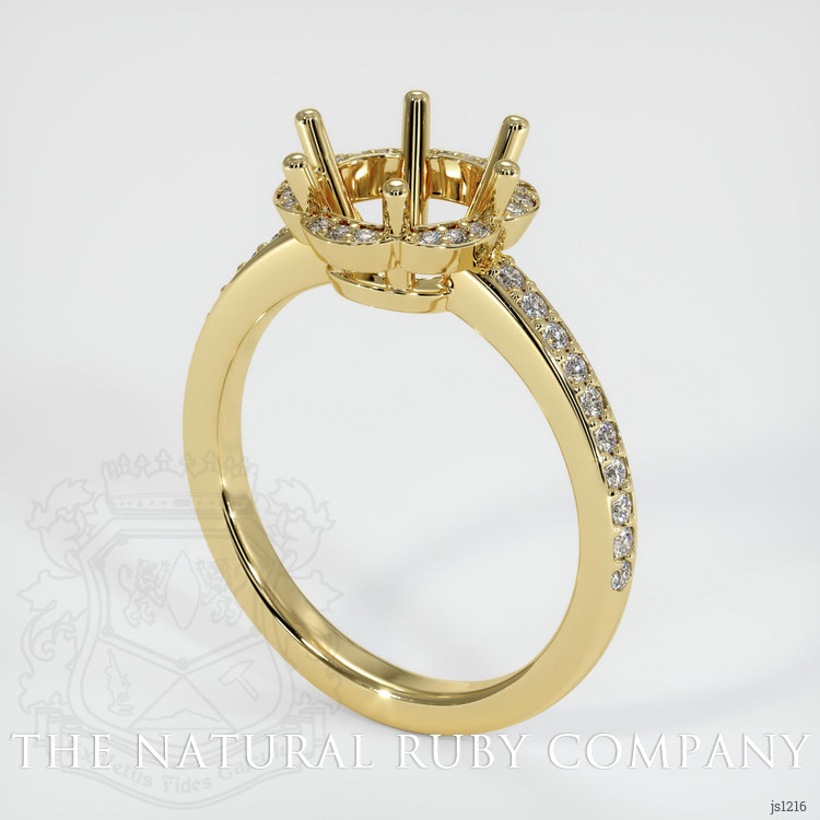 18K Yellow Gold Pave Ring Setting