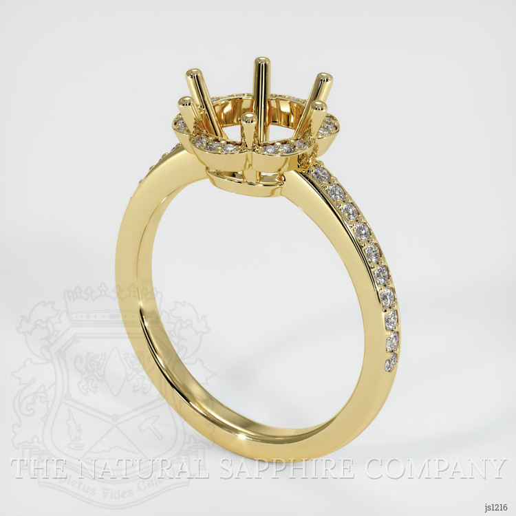 18K Yellow Gold Pave Ring Setting