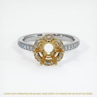 14K Yellow & White Pave Ring Setting Image