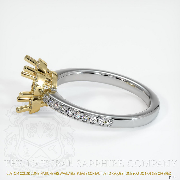 14K Yellow & White Pave Ring Setting