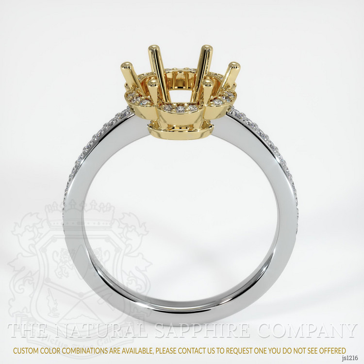 14K Yellow & White Pave Ring Setting