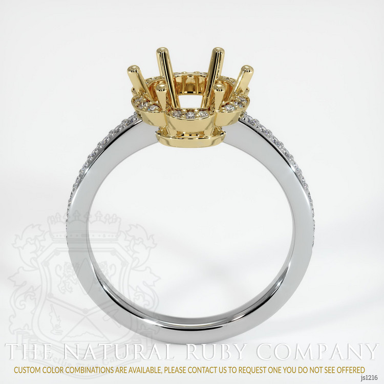14K Yellow & White Pave Ring Setting