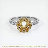 18K Yellow & White Pave Ring Setting Image