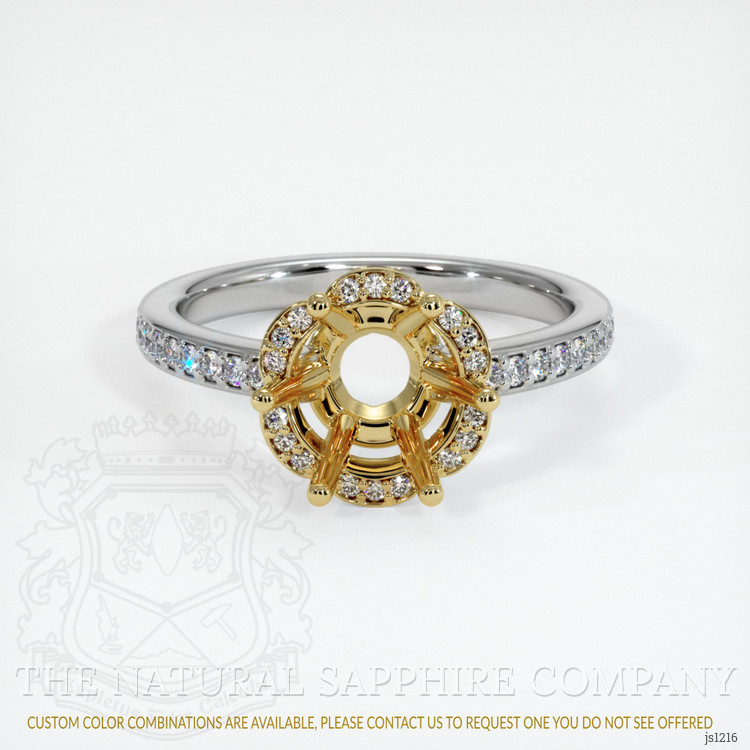 18K Yellow & White Pave Ring Setting