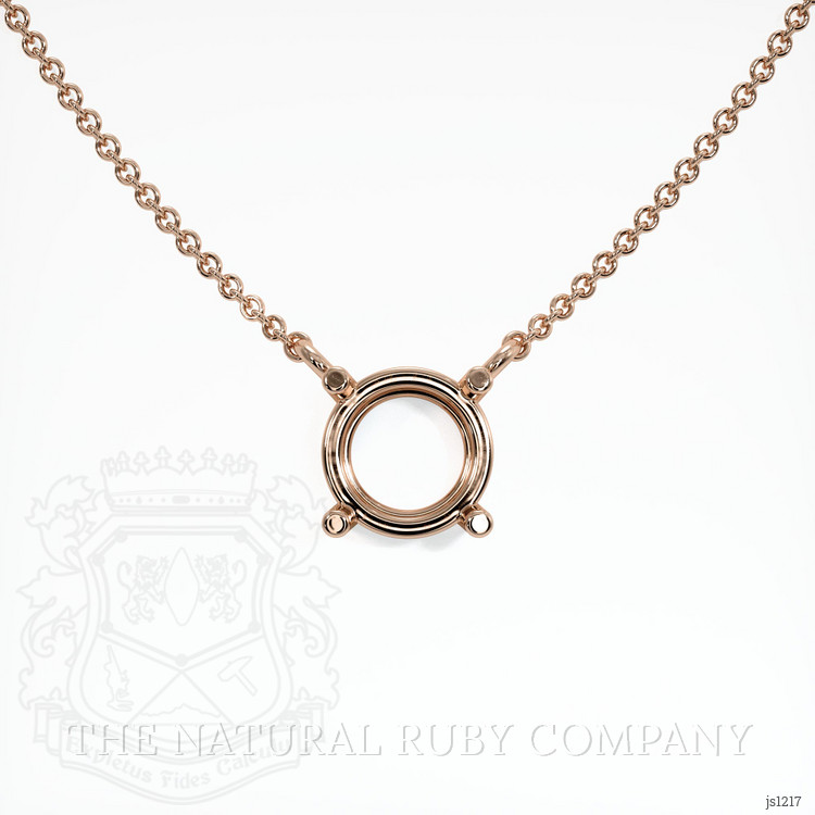 14K Rose Gold Solitaire Necklace Setting