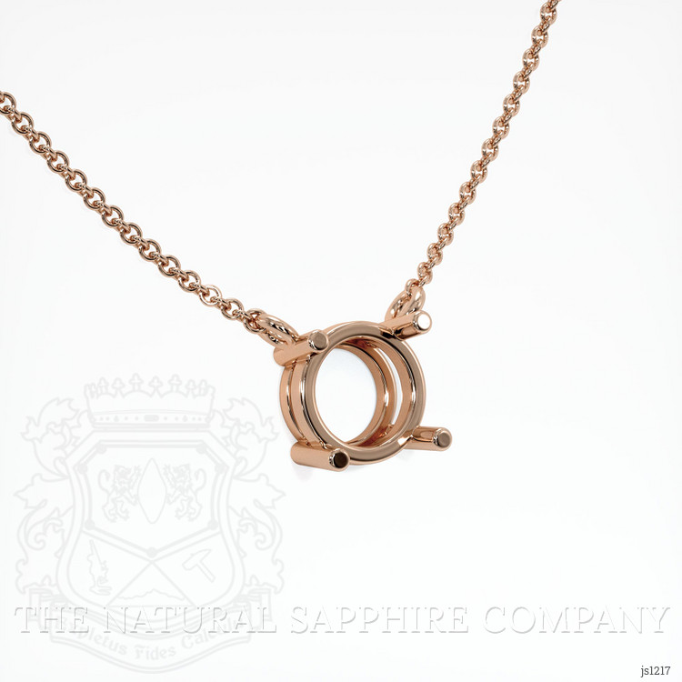 14K Rose Gold Solitaire Necklace Setting