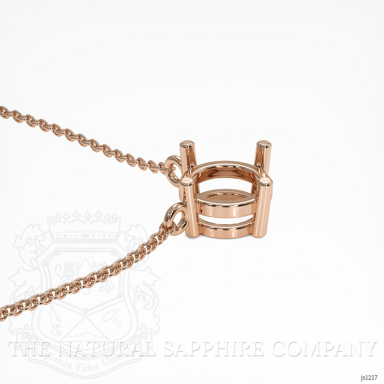 14K Rose Gold Solitaire Necklace Setting